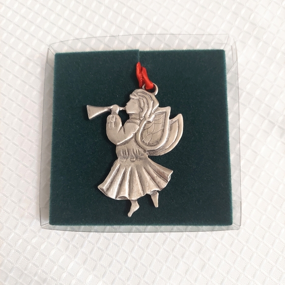 Lindsey Claire Pewter Christmas Tree Ornament Angel Trumpet - Picture 2 of 4